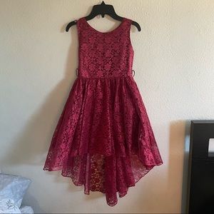Girls Burgundy Hi Low Dress sz 8